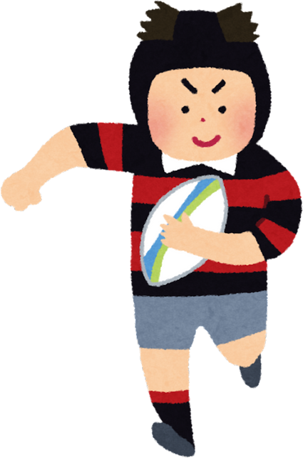 Illustration of a Rugby Player Running with a Ball